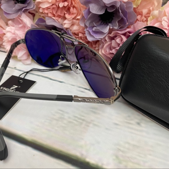 KINGSEVEN Vintage Gray Polarized Aviator Sunglasses - Picture 12 of 16